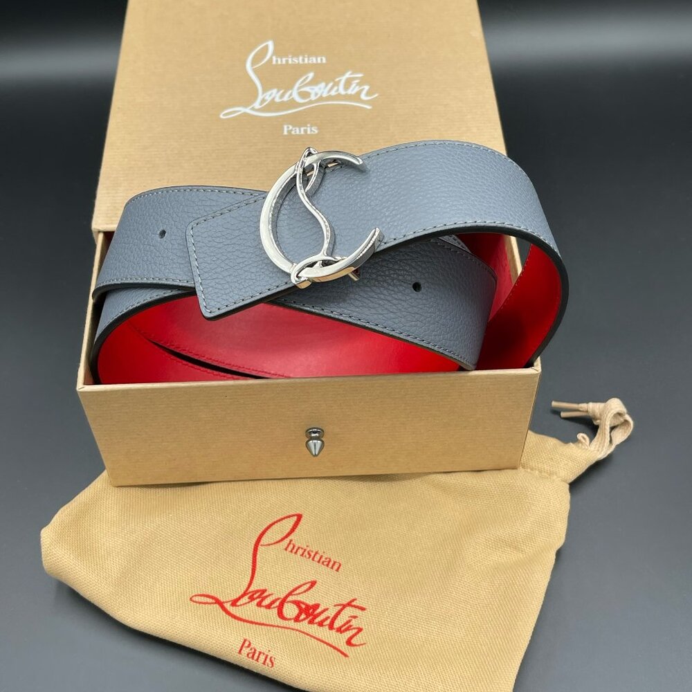 Brand New CHRISTIAN LOUBOUTIN CL Logo Leather Belt 40 Calf size 100/40